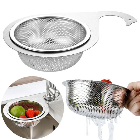 1/2 PCS Stainless Steel Sink Garbage Filter Colander Drain Basket Drain Rack for Filter Kitchen Waste & Wash Vegetables Fruits