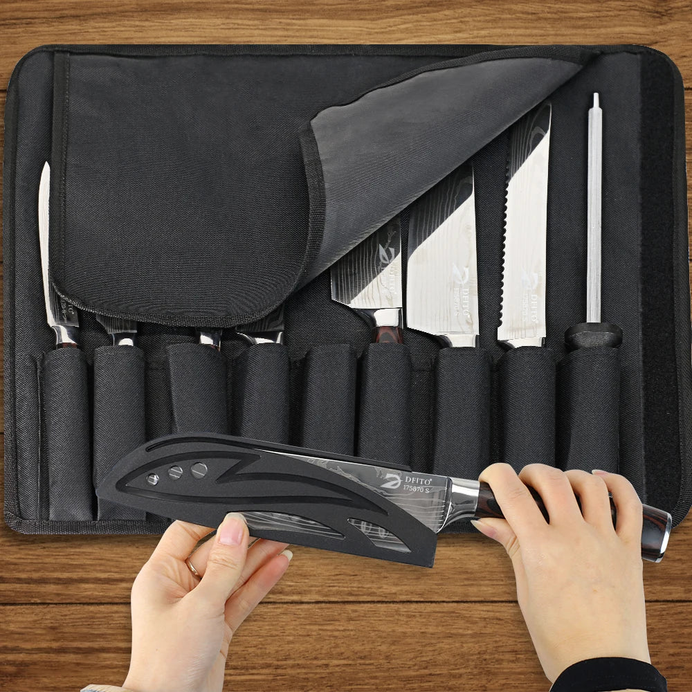 KEPEAK Ultra Sharp Stainless Steel Kitchen Knife Set – Ultra Sharp Chef, Santoku, Cleaver & Utility Knives