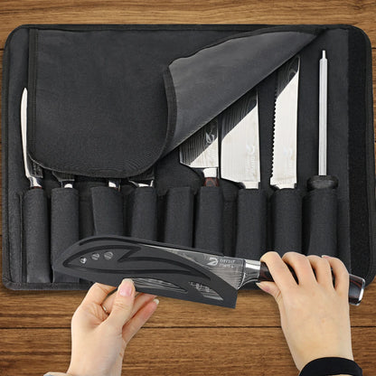KEPEAK Ultra Sharp Stainless Steel Kitchen Knife Set – Ultra Sharp Chef, Santoku, Cleaver & Utility Knives