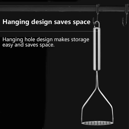 Stainless Steel Potato Masher & Ricer – Heavy-Duty Masher for Potatoes, Sweet Potato, Pumpkin & Veggie Purees, Kitchen Crusher Tool