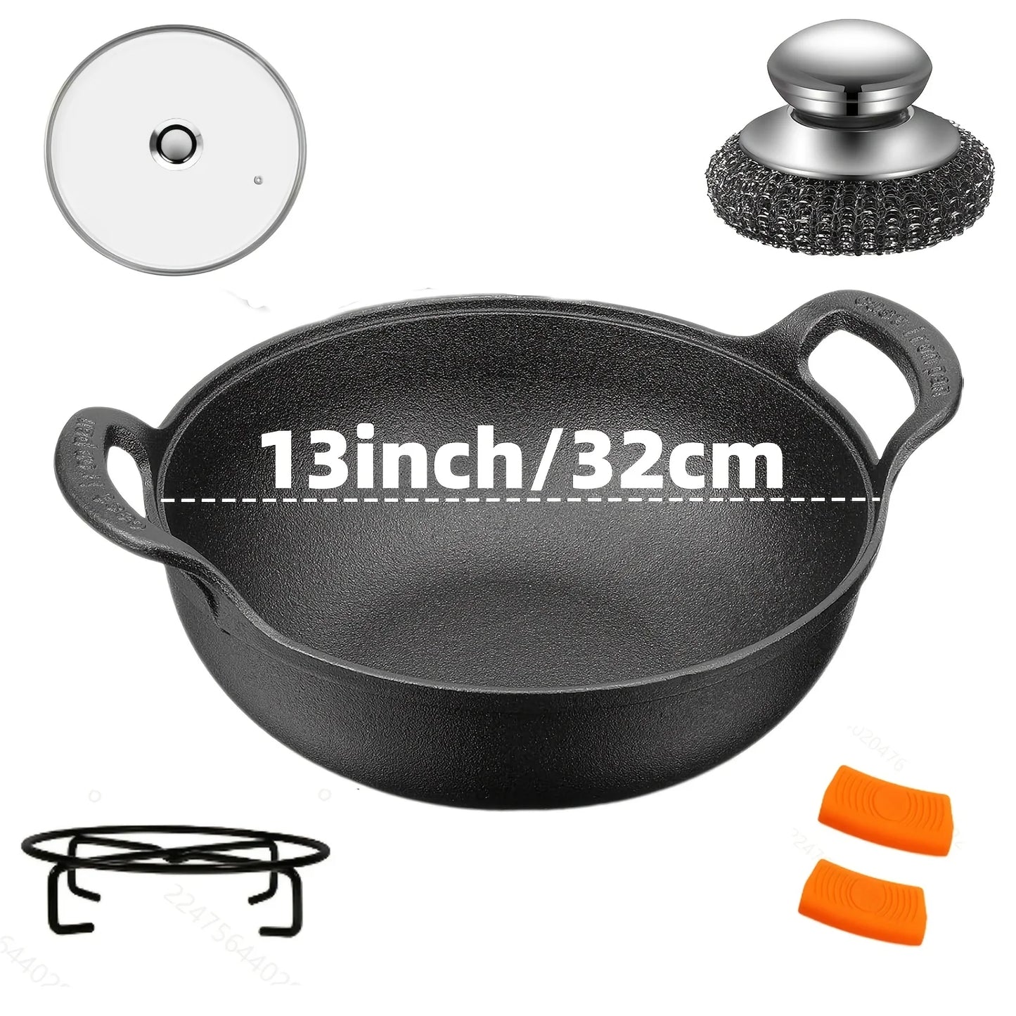 3PCS Pre-Seasoned Cast Iron Skillet Set (6/8/10 Inch) – Heavy-Duty Frying Pans for Oven, Grill & Campfire Cooking, Even Heat with Natural Non-Stick Surface