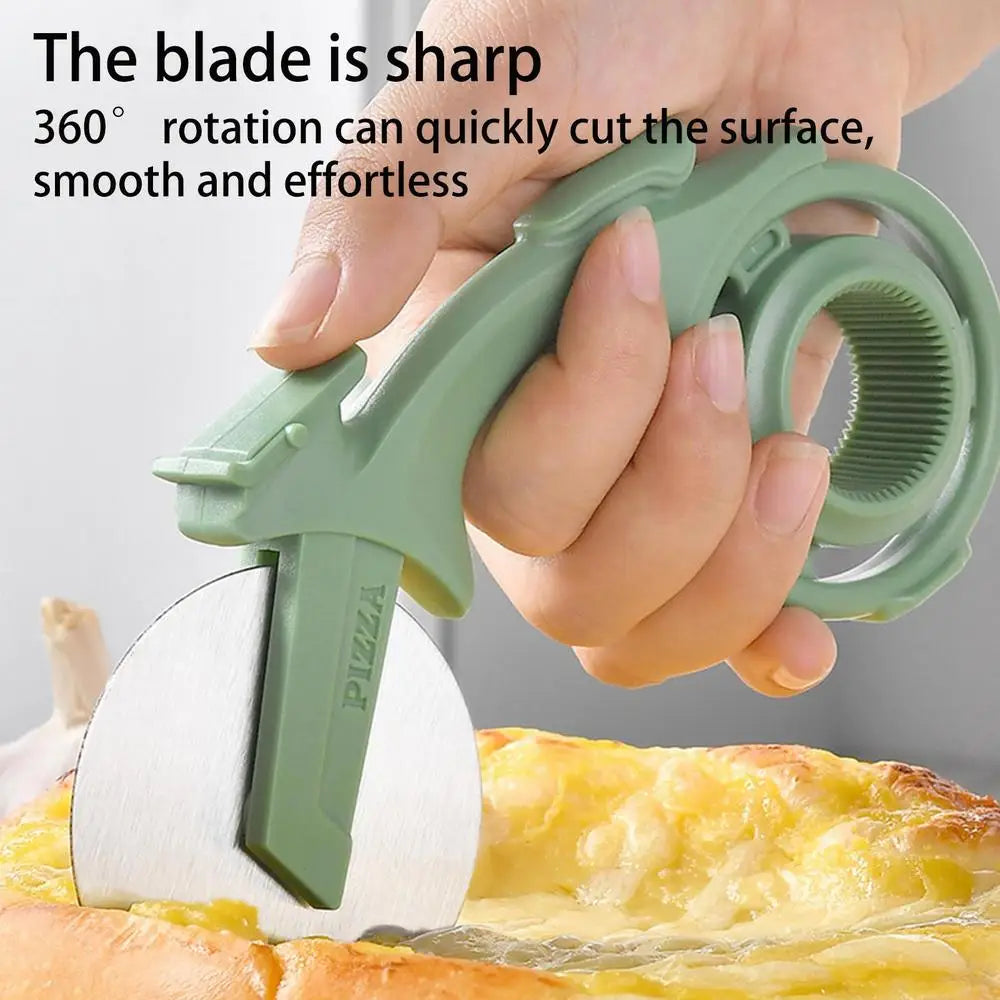 Pizza Dual Cutting Wheels With Ergonomic Handle Stainless Steel Food Chopper Multi-Function Roller For Dough Baking Tools Cheese