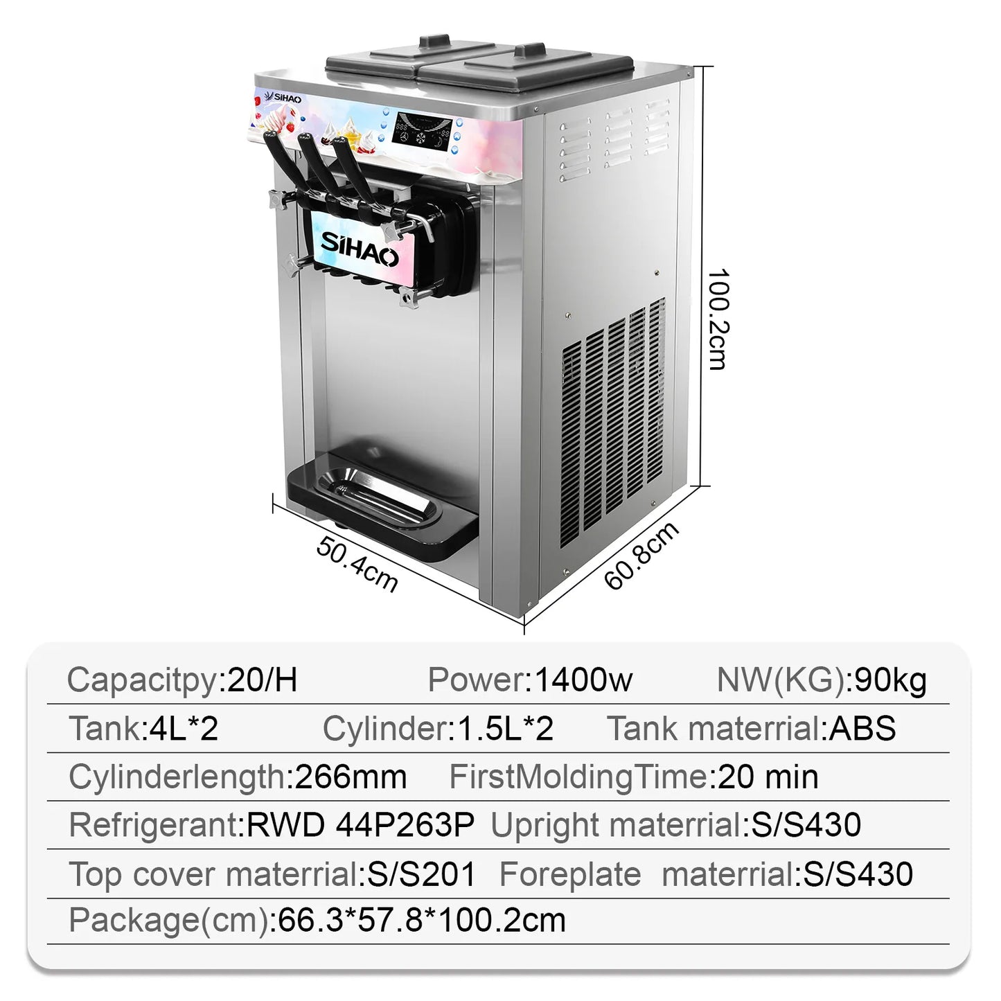 VEVOR Commercial Soft Serve & Fried Roll Ice Cream Machine – 220V Stainless Steel Instant Ice Cream Maker for Home or Business