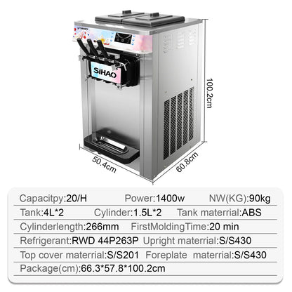 VEVOR Commercial Soft Serve & Fried Roll Ice Cream Machine – 220V Stainless Steel Instant Ice Cream Maker for Home or Business