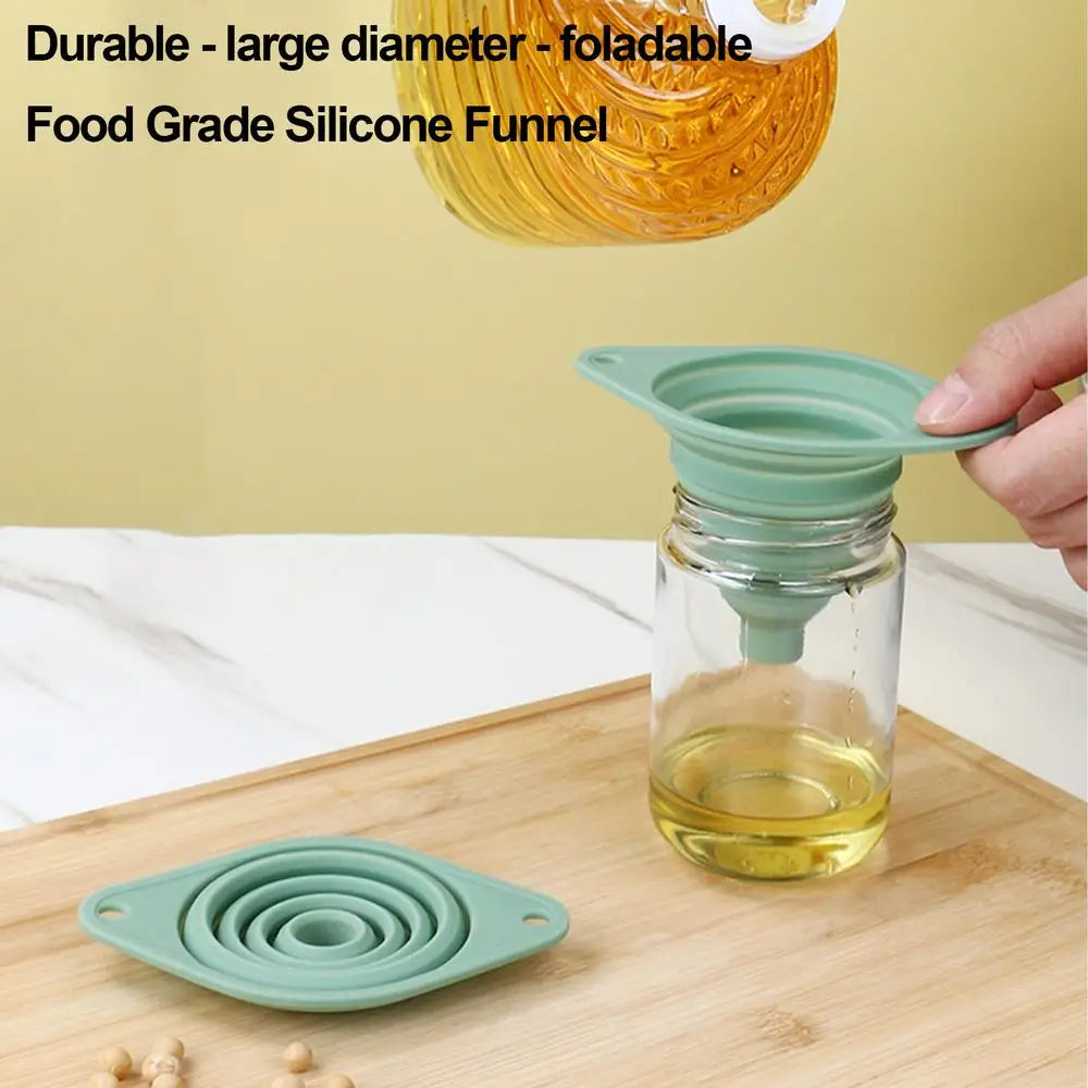 Household Foldable Funnel Silicone telescopic Portable Funnels for Fuel Hopper Beer Oil Easy to clean Kitchen Accessories Tools