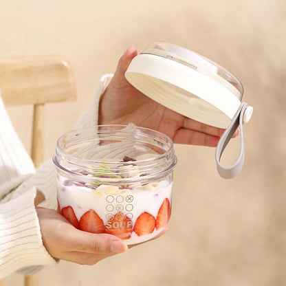 650ml Portable Handheld Breakfast Cup Yogurt Bowl Leak Proof Salad Bento Lunch Box With Spoon