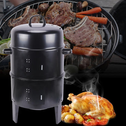 BBQ Smoker Oven Charcoal Smoker Smoker Cabinet Smoker Bin Thermometer For Outdoor Barbecue Meat Food