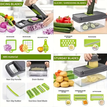 Multifunctional Vegetable Chopper 14 In One Chopper Handle Food Grate Chopper Kitchen Vegetable Slicer Dicing Machine Cutting