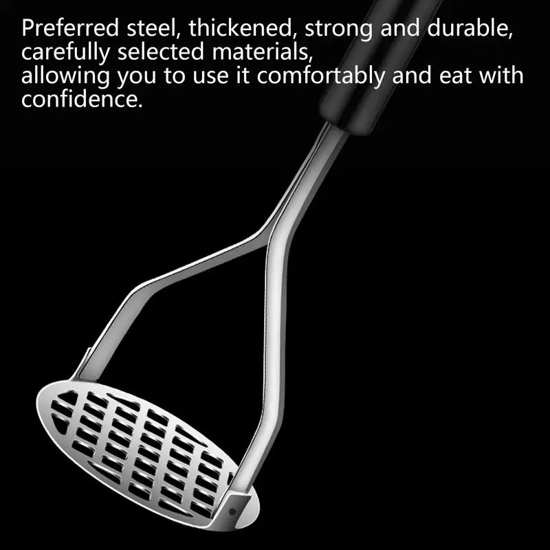 Stainless Steel Potato Masher & Ricer – Heavy-Duty Masher for Potatoes, Sweet Potato, Pumpkin & Veggie Purees, Kitchen Crusher Tool