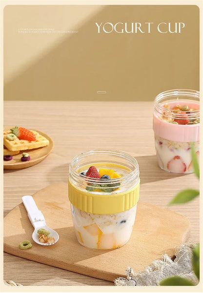 Portable Breakfast Fruit Oat Yogurt Salad Cup With Lid Spoon Food Storage Cup Fitness Weight Reducing Picnic Lunch Box Milk cup