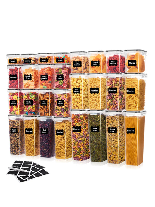 42-Piece Airtight Food Storage Bin Set – Leakproof, Stackable & Reusable Jars