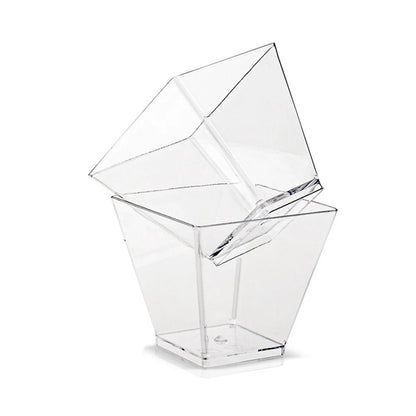 60ml Mini Dessert Cups with Spoons – Reusable Square Tasting Bowls for Pudding, Yogurt, Appetizers & Party Desserts