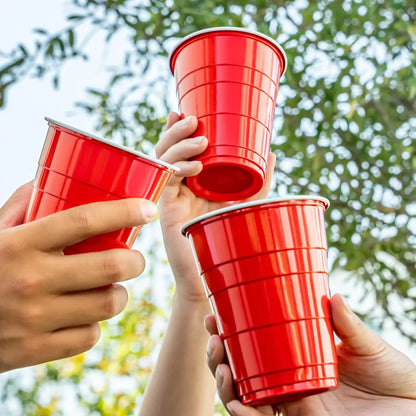Disposable Plastic Party Cups, Red, 18oz, 50 Count