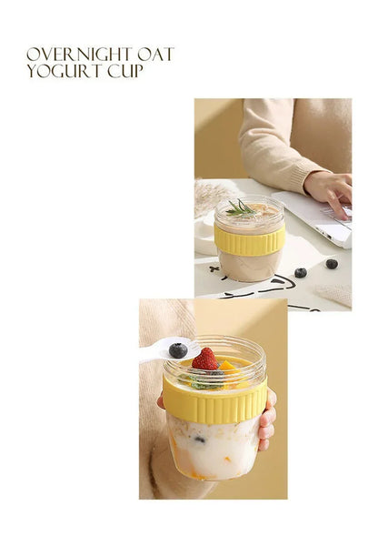 Portable Breakfast Fruit Oat Yogurt Salad Cup With Lid Spoon Food Storage Cup Fitness Weight Reducing Picnic Lunch Box Milk cup
