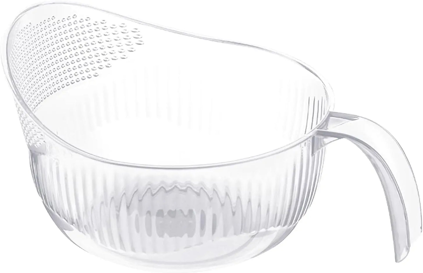 Functional Rice Washing Colander – Efficient Draining Bowl & Sink Basket for Rinsing Rice, Grains, Fruits & Vegetables (PET Material)