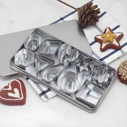 Stainless Steel Cookie Cutter Set  - Geometric Shapes for Baking, Clay Molds, Crafting, Dishwasher Safe (Circle, Square,