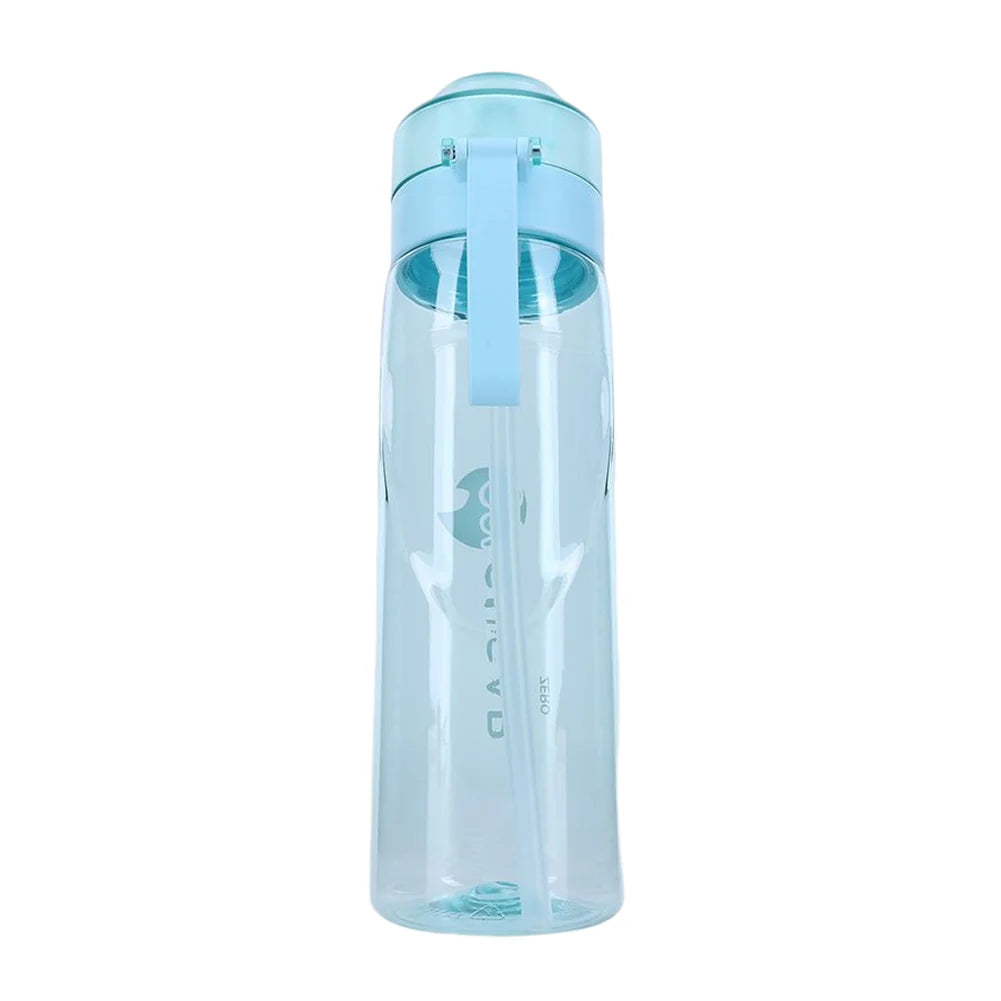 Flavored Water Bottle with 7 Flavour Pods Air Water Up Bottle Frosted Black 650ml Air Starter Up Set Water Cup for Camping Sport