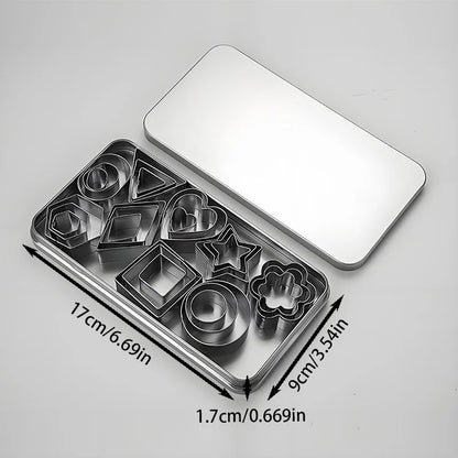Stainless Steel Cookie Cutter Set  - Geometric Shapes for Baking, Clay Molds, Crafting, Dishwasher Safe (Circle, Square,