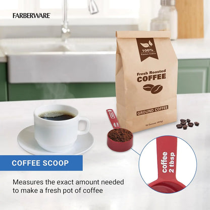 Professional 5-Piece Measuring Cup Set with Coffee Scoop Durable Plastic Kitchen Measuring Cups with Easy-Read Markings