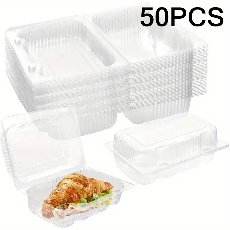 50 & 100 Pack Disposable Pastry Boxes - Super Bowl Dessert Containers for Cupcakes & Cookie Gifting