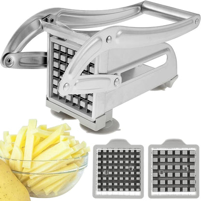 Stainless Steel French Fries Cutter – Quick-Cut Potato Slicer with 36/46-Hole Blade, Manual Kitchen Tool for Uniform Fries & Vegetables