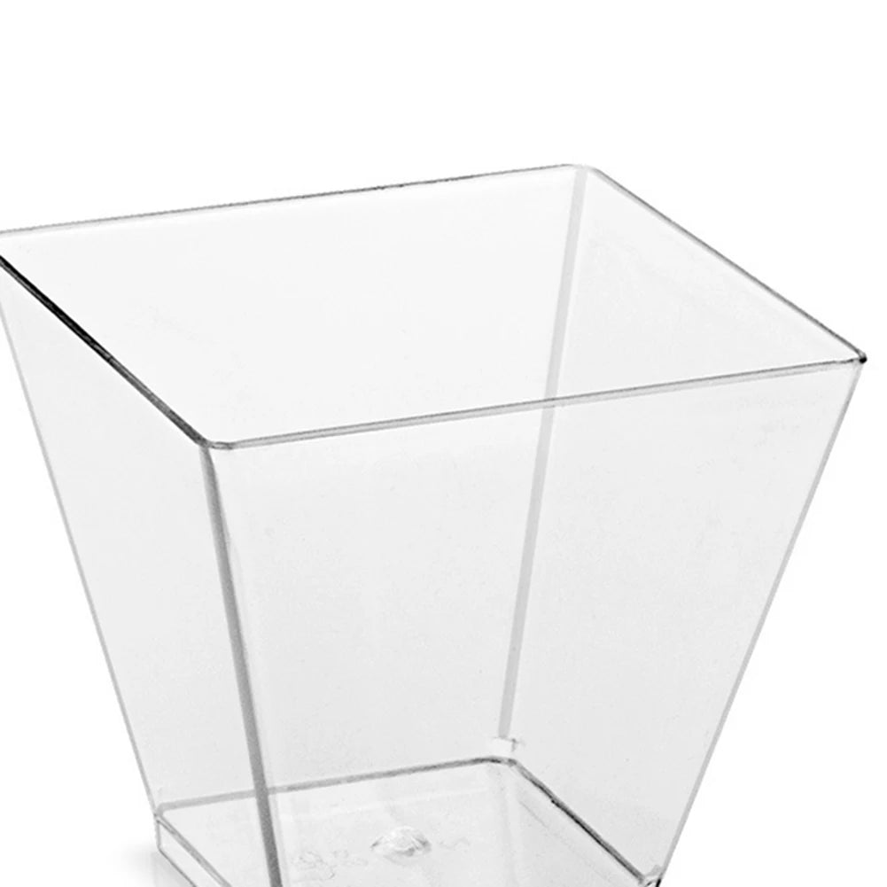 60ml Mini Dessert Cups with Spoons – Reusable Square Tasting Bowls for Pudding, Yogurt, Appetizers & Party Desserts