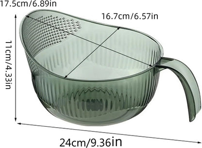 Functional Rice Washing Colander – Efficient Draining Bowl & Practical Sink Basket, PET Material, Ideal for Washing Rice, Grains & Produce