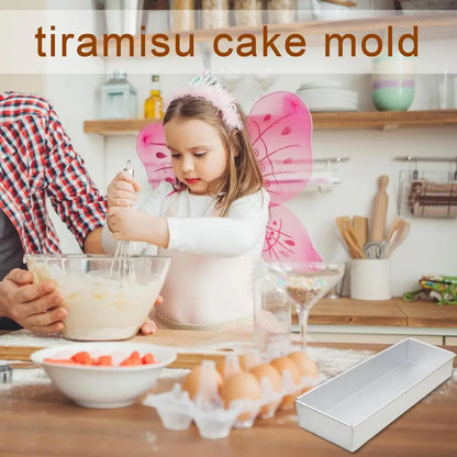 Aluminum Alloy Rectangle Tiramisu Cake Mold – Professional Baking Pan for Desserts, Layered Cakes, Pastries & Kitchen Use