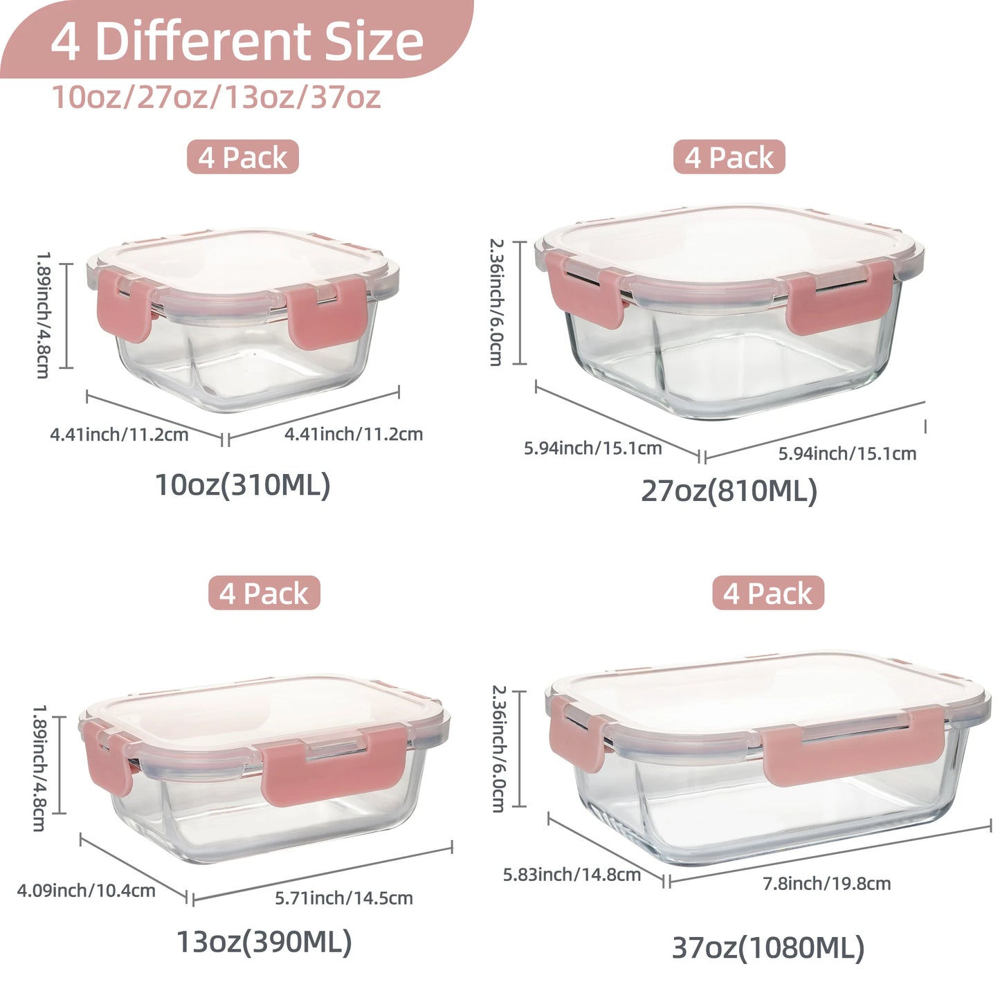16-Piece Glass Food Storage Containers – Airtight, Leakproof, Oven & Microwave Safe