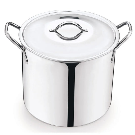 12 Quart Stainless Steel Stock Pot Heavy Duty Cooking Pot with Stay Cool Handles Soup Stew and Stock Preparation