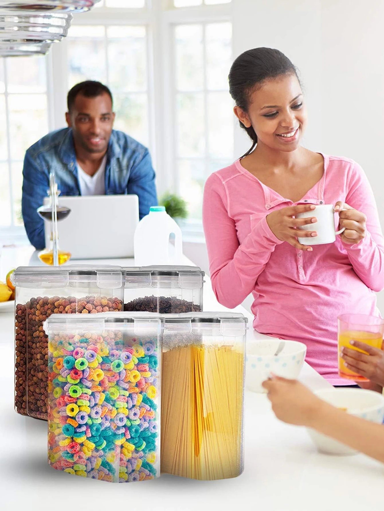 42-Piece Airtight Food Storage Bin Set – Leakproof, Stackable & Reusable Jars