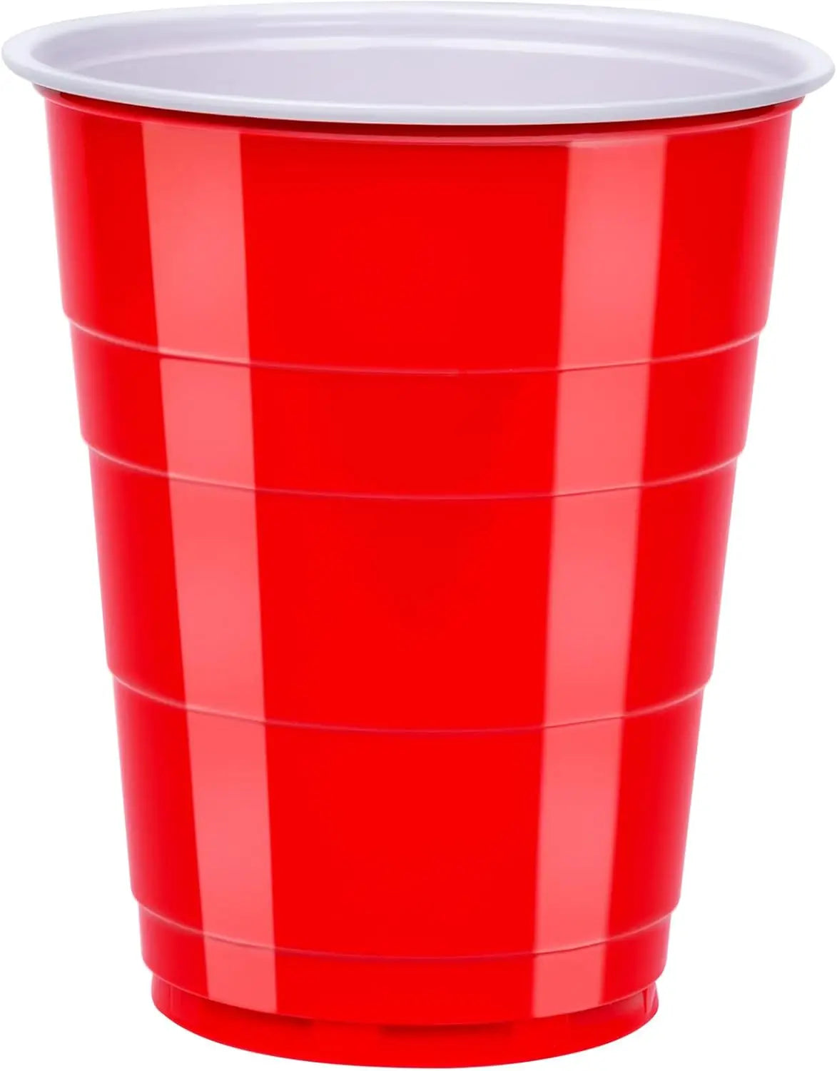 Disposable Plastic Party Cups, Red, 18oz, 50 Count