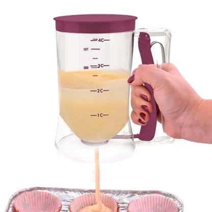 Hand-Held Batter Dispenser – Pancake, Cupcake & Waffle Batter Separator | Mess-Free Baking Tool for Muffins, Crepes & Baking Supplies