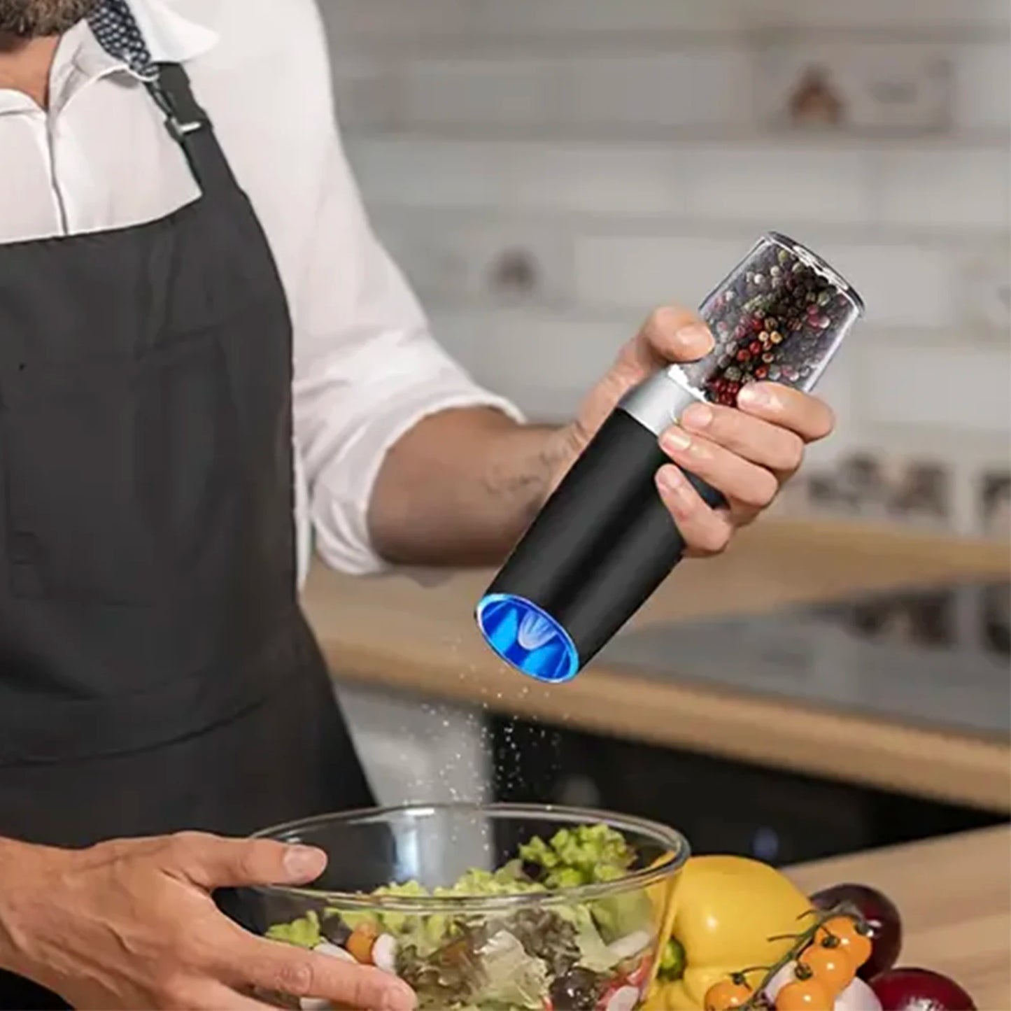 Gravity Electric Salt And Pepper Mill, Tilt To Grind Automatically, Battery Powered, Coarseness Adjustable, Upgraded Large Capac