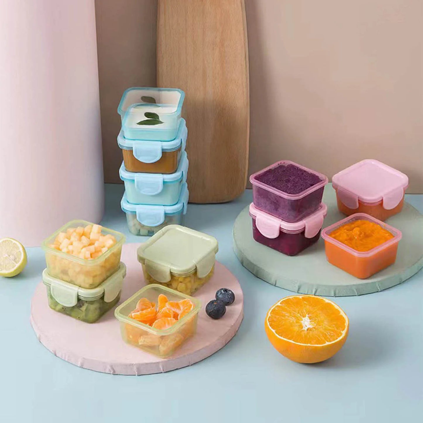 Food Storage Container Small Plastic Moisture-Proof Containers Mini Kitchen Storage Box With Leakproof Lid Kitchen Accessories