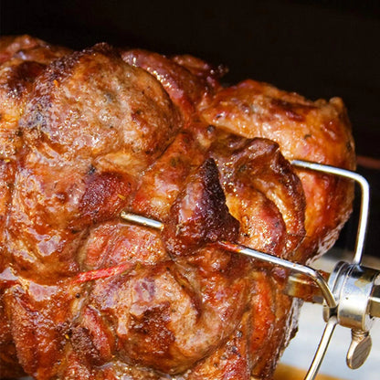 New Electric BBQ Grill Spit Roaster w/ 120 cm long cableRod Outdoor Barbecue Grilling Rotisserie Kit