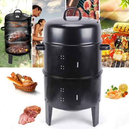 BBQ Smoker Oven Charcoal Smoker Smoker Cabinet Smoker Bin Thermometer For Outdoor Barbecue Meat Food