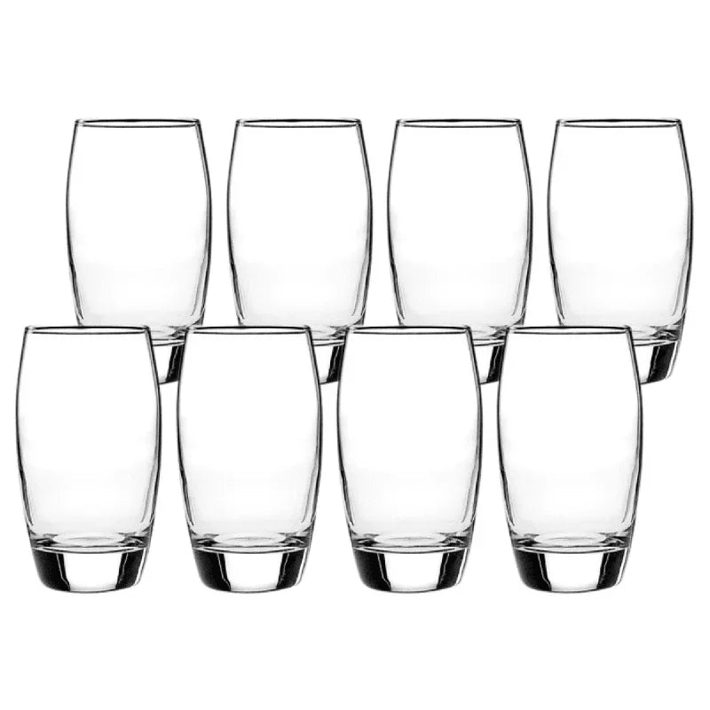 Ellendale Drinking Glass Set of 8 Heavy Base Clear Glassware Home Durable Dishwasher Safe Great Casual or Formal Use