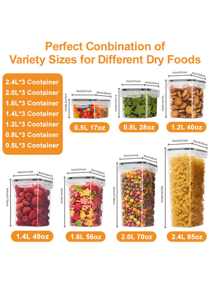 42pcs,Airtight storage bins, multi-purpose leak-proof and reusable food storage jars, portable and stackable food airtight bins