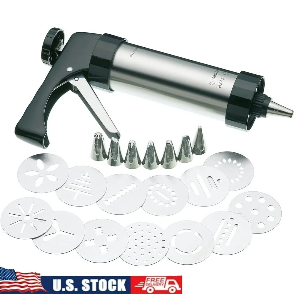 Professional Icing Set 22 Pieces Includes Nozzles Cutters Storage Box Durable Stainless Steel Easy Clean Dishwasher Safe