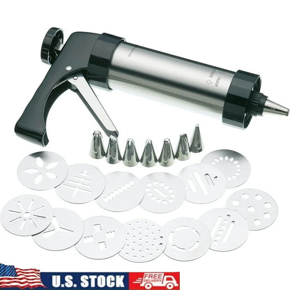 Professional Icing Set 22 Pieces Includes Nozzles Cutters Storage Box Durable Stainless Steel Easy Clean Dishwasher Safe