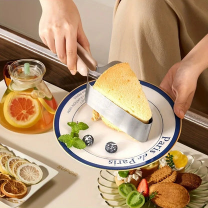 Stainless Steel Cake Lifter Set - Triangle Slicing Server, Layer Separator, and Transfer Tool for Even Portions, Non-Scratch (3-