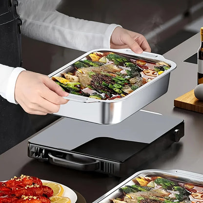 Stainless Steel Baking Tray Set – Large Deep Non-Stick Baking Pan with Handles, Multifunctional Oven Tray for Roasting, Cooking & Baking