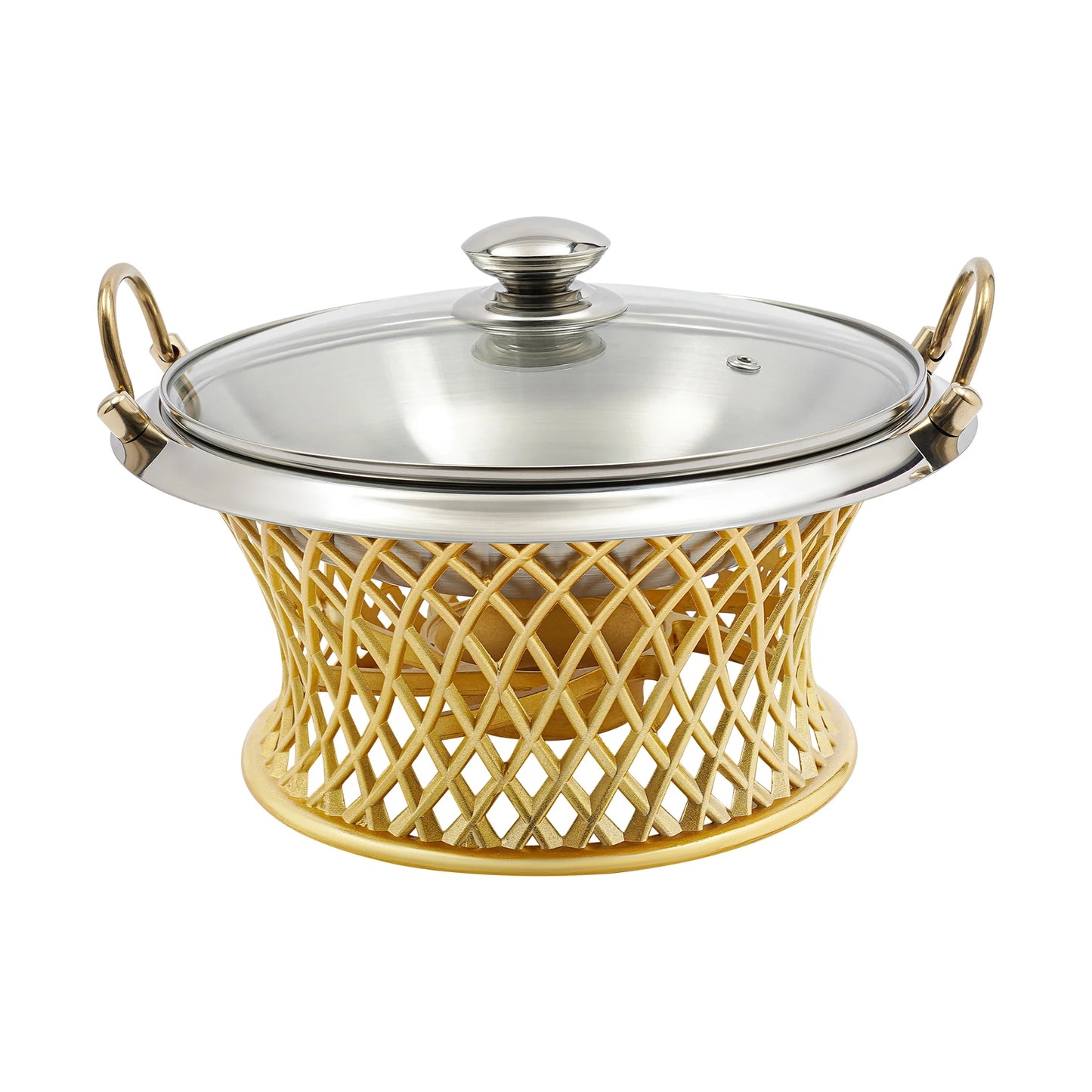 24cm/9.45in Buffet Chafing Dish, Round Chafing Dish, Chafing Dish With Lid, BBQ Tool, For Wedding, Kitchen, Party Decoration