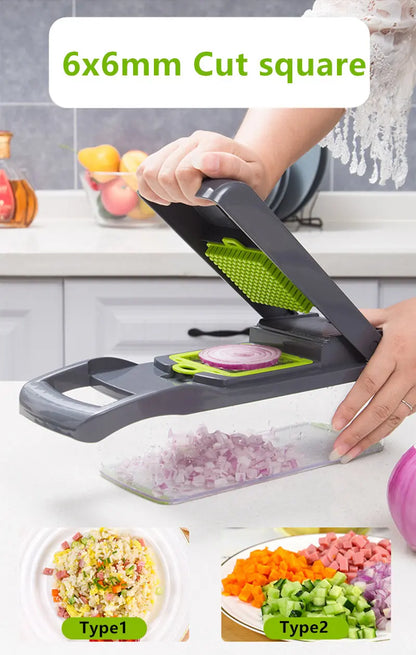 14 In 1 Multifunctional Vegetable Chopper, Cutter Vegetable Dicer Slicer Cutter Mandoline Onion Chopper For Onion Potato Tomato