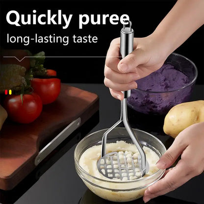 Stainless Steel Potato Masher & Ricer – Heavy-Duty Masher for Potatoes, Sweet Potato, Pumpkin & Veggie Purees, Kitchen Crusher Tool