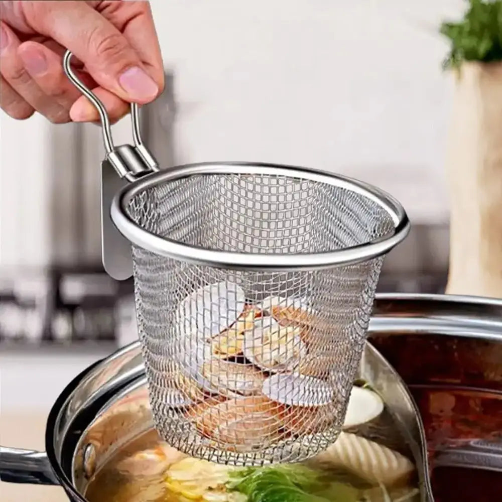 Durable Stainless Steel Mesh Strainer Spoon – Hot Pot, Frying, Noodles Scoop