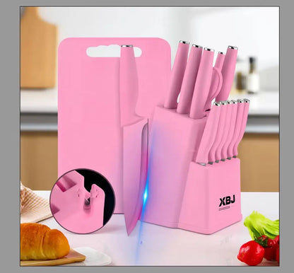15 pieces kitchen stainless steel knife set, multi-purpose, ergonomic for long-term use without getting tired, all-round cutting