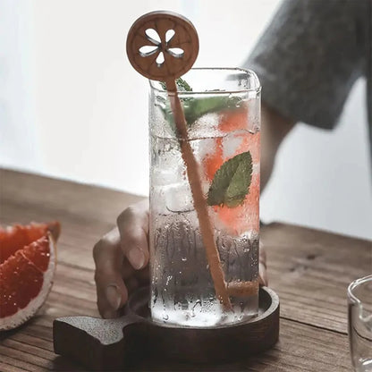 2Pcs Transparent Square Glass Cup with Lid and Straw Creative Hot and Cold Drink Glass Cup Home Bar Milk Juice Mug