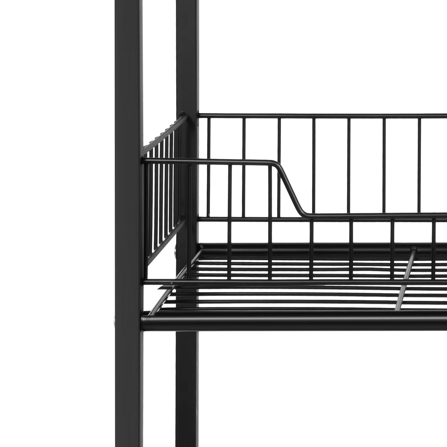 4 Tier Display Snack Rack with Universal Wheels Fruit Vegetable Towel Basket Stand Cart Metal Display Stand